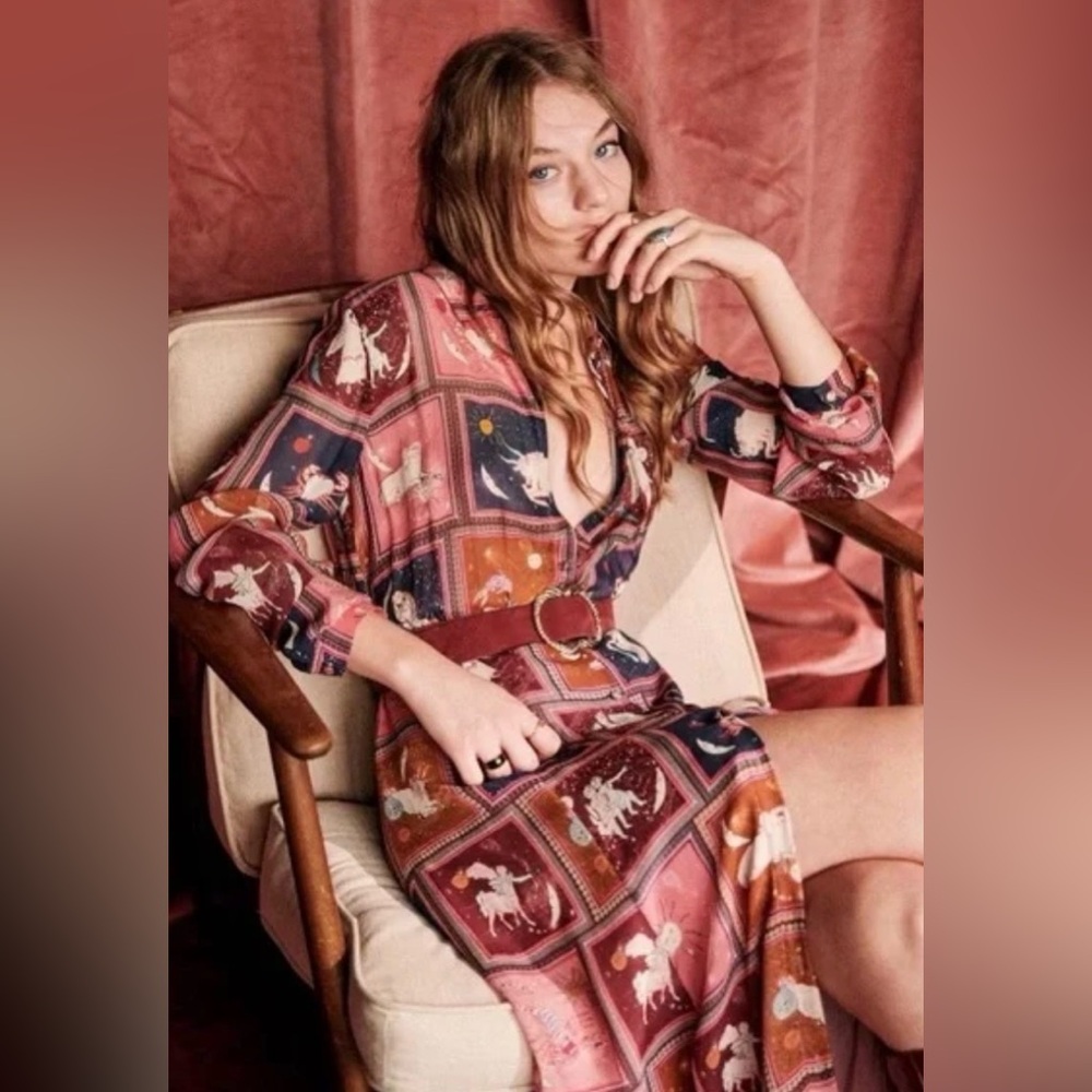 Sezane Delphina dress in Astro Print FR 36/S